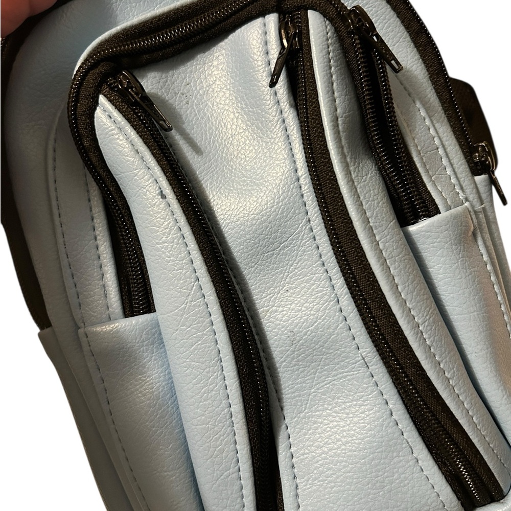 Light Blue Crossbody Mini Backpack for Women - Picture 6 of 8